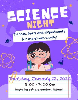 Science Night January 22 from 5 to 7 pm